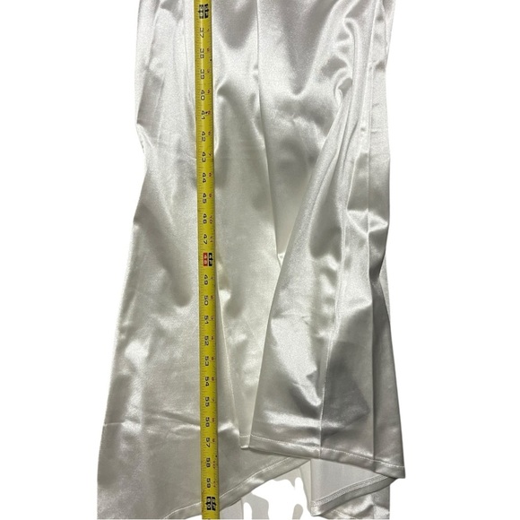 White Satin Mermaid Open Back Gown - Picture 8 of 9